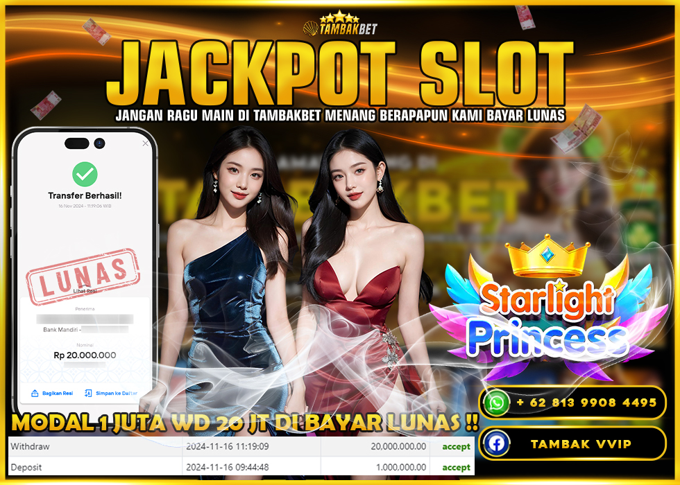 BUKTI JACKPOT SLOT STARLIGHT PRINCES DI TAMBAKBET